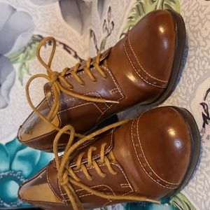 Bass leather lace up booties